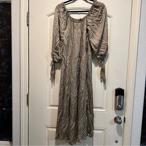 Elegant Satin Sage Women's Dress